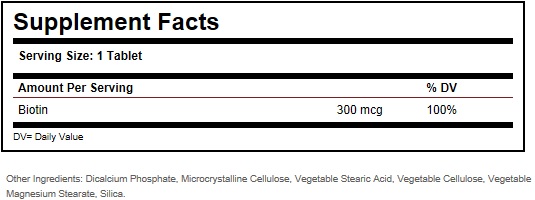 Solgar Biotin 300 mcg Ingredients